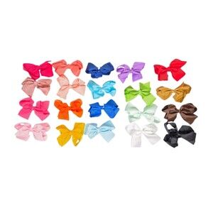 4" 20Pcs Girls Ribbon Boutique Hair Bows Clip For Teens Girls Toddlers Variety